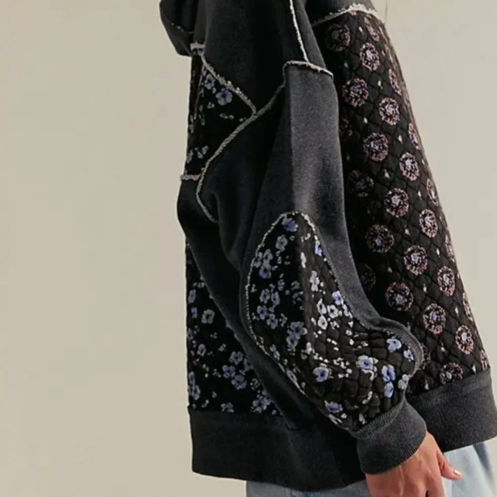 Free People Get Ditsy Hoodie-Charcoal-We The Free - Picture 3 of 8